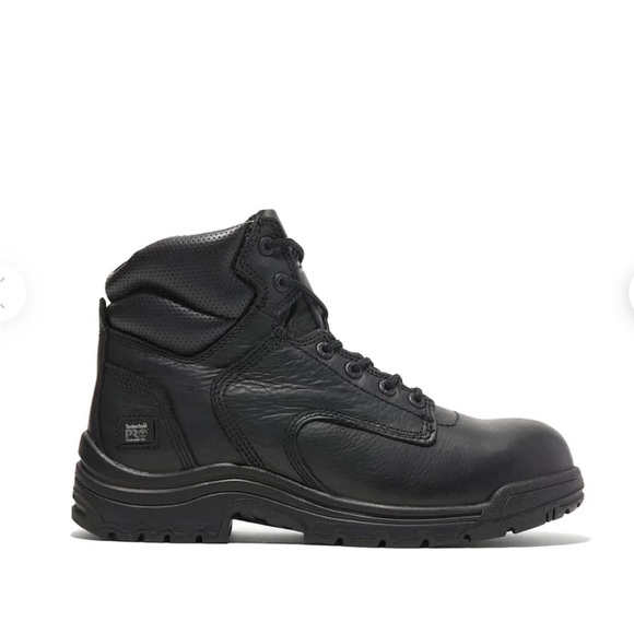 Timberland PRO TITAN Men's Black Leather safety Boots size 8 - Picture 1 of 9